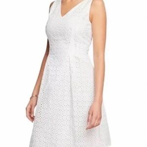 Chadwicks White A-Line Sleeveless Midi Dress